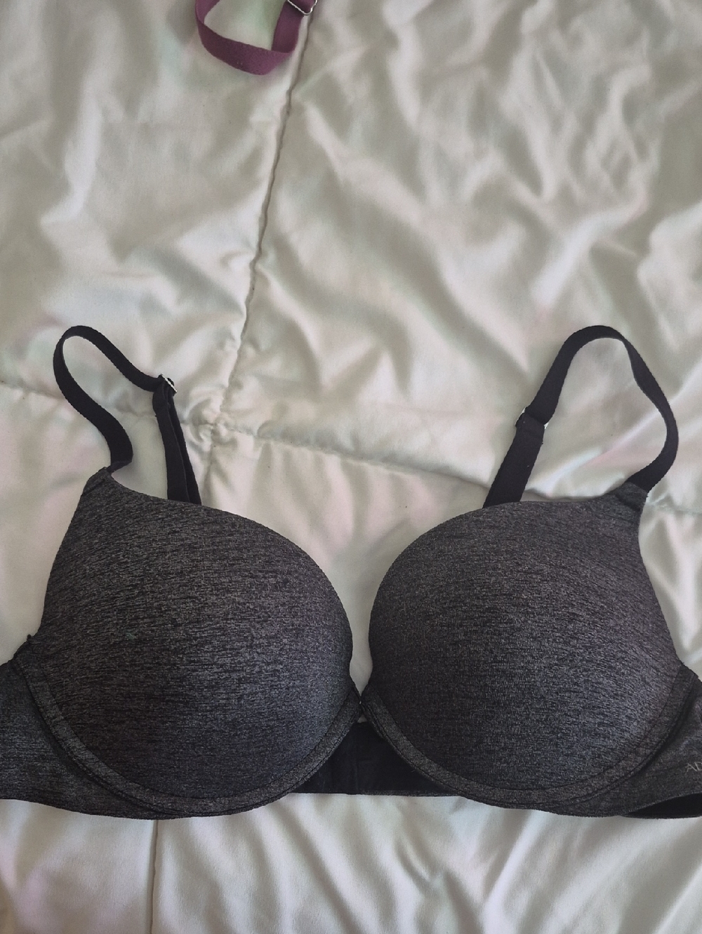 Adore Me Heathered Charcoal Gray T-Shirt Bra
